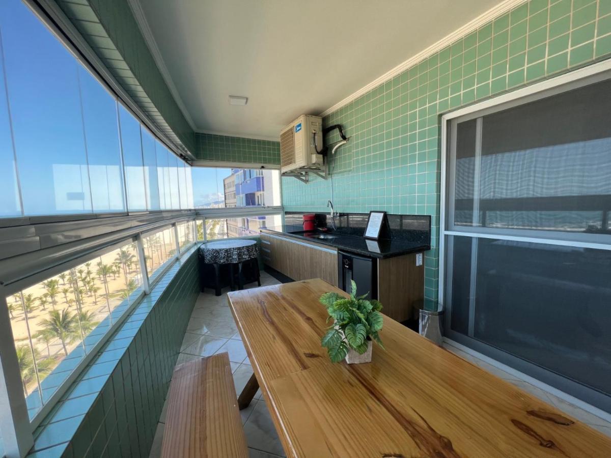Apartamento Guilhermina De Frente Para O Mar Praia Grande  Esterno foto